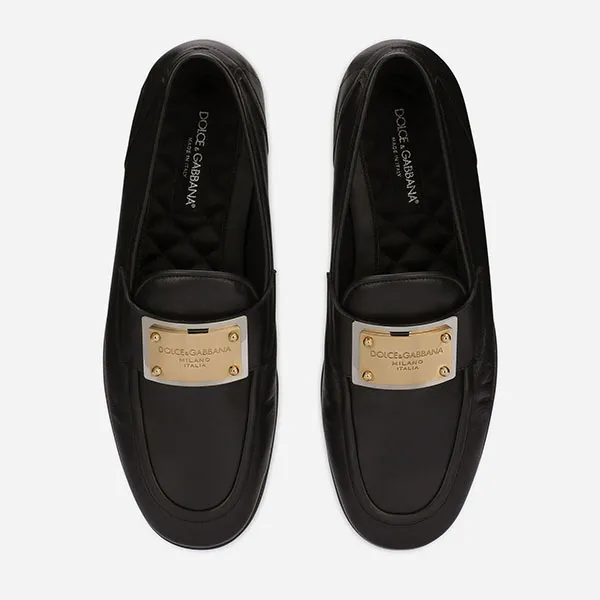 Giày Lười Dolce & Gabbana D&G Pantofola In Black A50483AE10280999 Màu Đen Size 42