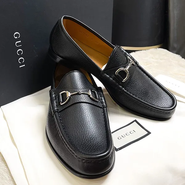 Giày Lười Nam Gucci Classic Horsebit Loafer367762 Màu Đen Size 43