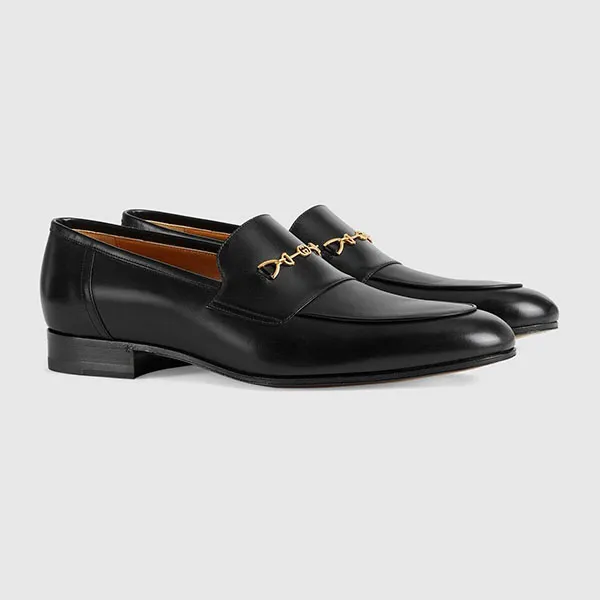 Giày Lười Nam Gucci Loafer With Horsebit 'Black' 669816 Màu Đen Size 40