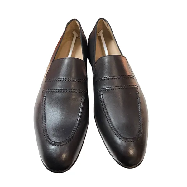 Giày Lười Nam Hermès Leather Loafer Màu Đen Size 39.5