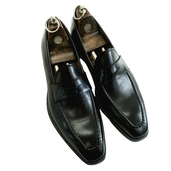 Giày Lười Nam Madras Modello Leather Shoes IMAL1279 Màu Đen Size 40