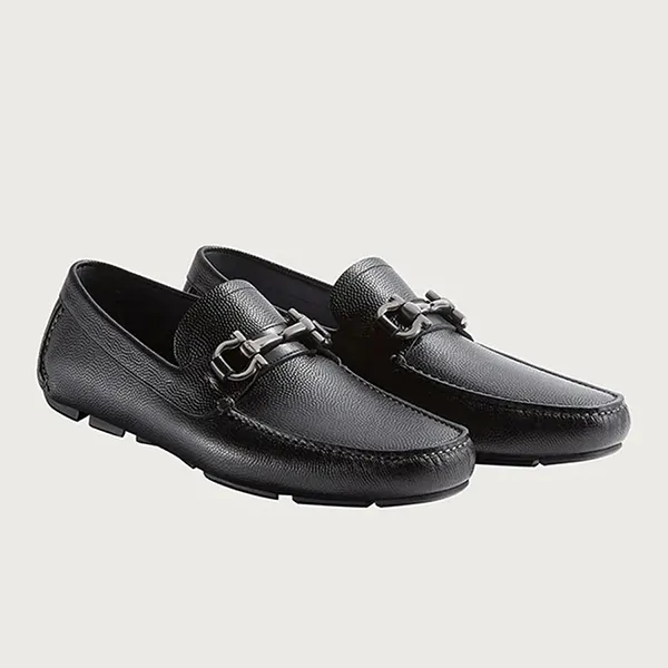 Giày Lười Nam Salvatore Ferragamo Driver With Gancini Ornament Màu Đen Size 6 - Giày - Vua Hàng Hiệu