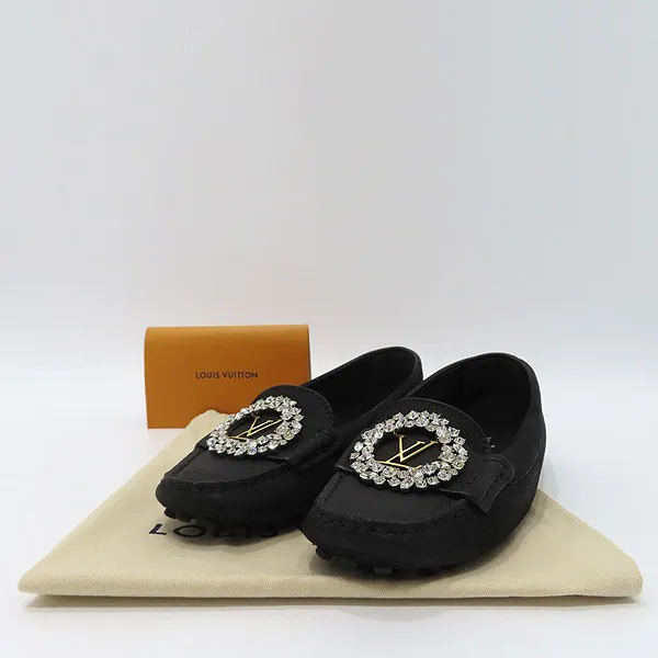 Giày Lười Nữ Louis Vuitton LV 1A5MLD Black Dauphine Flat Driving Shoes Loafer Màu Đen Size 37.5 - Giày - Vua Hàng Hiệu
