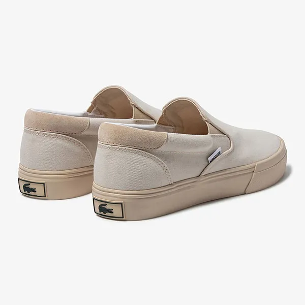 Giày Slip On Nam Lacoste Men's Jump Serve Canvas Tslip Onal 42CMA0028 Màu Be Size 40.5 - Giày - Vua Hàng Hiệu