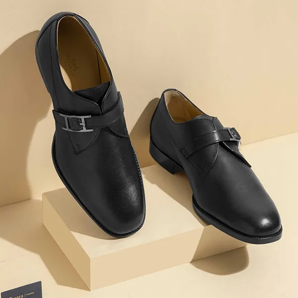 Giày Tây Nam Hermès Norris Derby Evercolor Leather Màu Đen Size 39.5 - Giày - Vua Hàng Hiệu