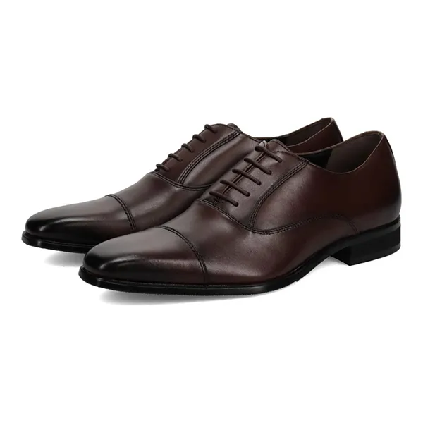 Giày Tây Nam Madras Modello Genuine Leather Laced Shoes DS4047 Màu Nâu Đậm Size 40