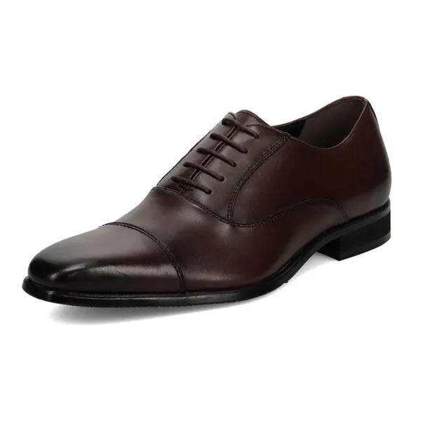 Giày Tây Nam Madras Modello Genuine Leather Laced Shoes DS4047 Màu Nâu Đậm Size 40