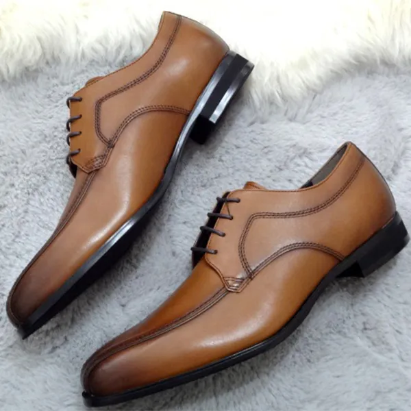 Giày Tây Nam Madras Modello Lace-up Shoes PR4060 Màu Nâu Sáng Size 40