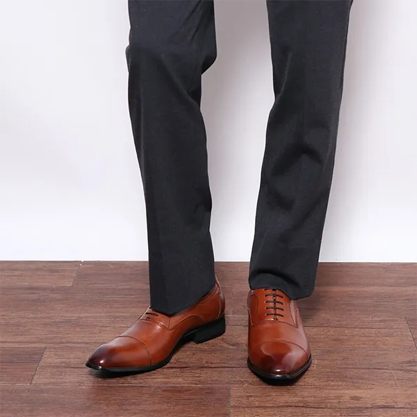 Giày Tây Nam Madras Modello Leather Shoes VC1505 Màu Nâu Sáng Size 40