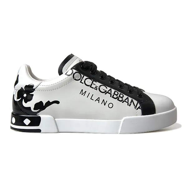 Giày Thể Thao Nam Dolce & Gabbana D&G Họa Tiết Đen CS1612AU455 Màu Trắng Đen Size 6