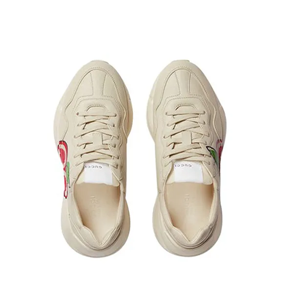 Giày Thể Thao Gucci Rhyton GG Apple Ivory Kid Màu Trắng Kem Size 30