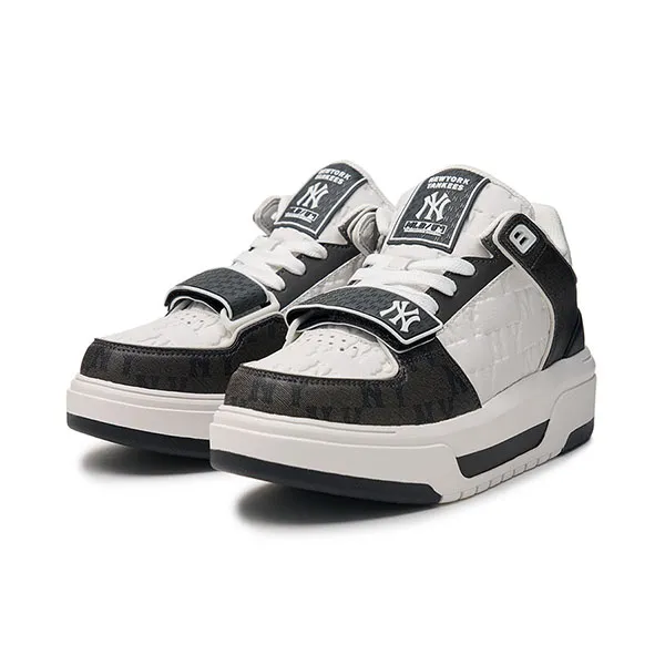 Giày Thể Thao MLB Chunky Liner Mid Classic Monogram New York Yankees 3ASXCMM4N-50BKS Màu Đen Trắng Size 260