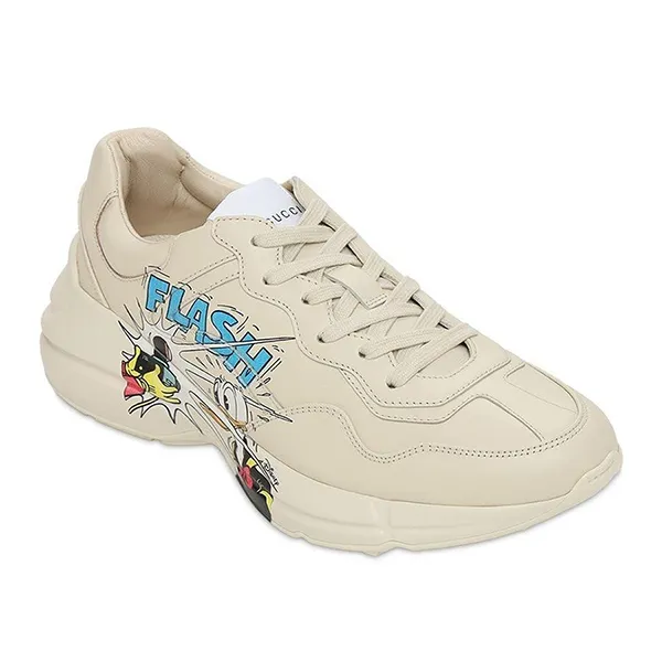 Giày Thể Thao Nam Gucci x Disney Rhyton Donald Duck 646509703F Màu Trắng Kem Size 40.5