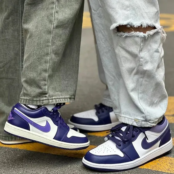 Giày Thể Thao Nike Air Jordan 1 Low Sky J Purple 553558-515 Màu Tím Trắng Size 42.5 - Giày - Vua Hàng Hiệu