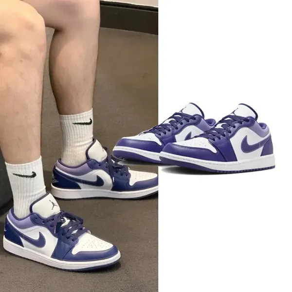Giày Thể Thao Nike Air Jordan 1 Low Sky J Purple 553558-515 Màu Tím Trắng Size 42.5 - Giày - Vua Hàng Hiệu