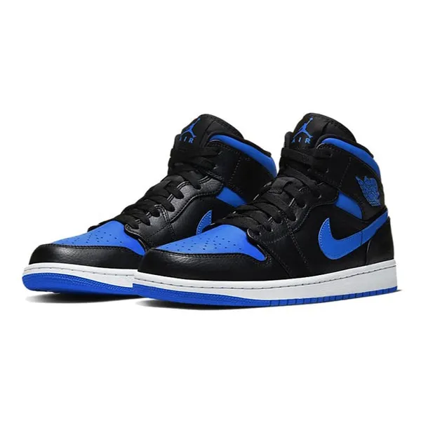 Giày Thể Thao Nike Air Jordan 1 Mid Black Hyper Royal 554724-068 Màu Đen Xanh Size 42.5 - 3