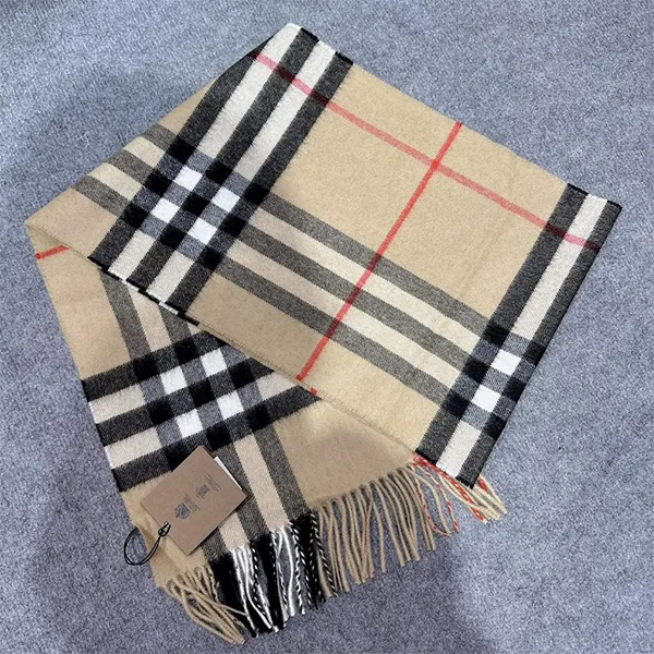 Khăn Quàng Cổ Burberry Cashmere Giant Check Scarf Màu Be Kẻ - Thời trang - Vua Hàng Hiệu