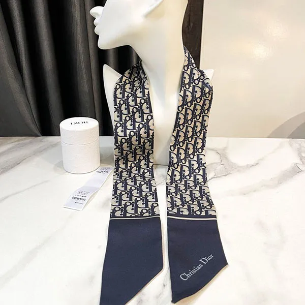 Khăn Nữ Dior Silk Printed Scarf Màu Xanh Navy - Thời trang - Vua Hàng Hiệu
