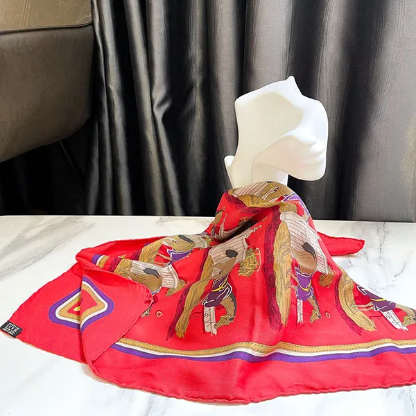 Khăn Nữ Hermès 65 Silk Scarf Màu Đỏ - Thời trang - Vua Hàng Hiệu
