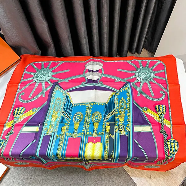 Khăn Nữ Hermès Scarf Silk Phối Màu