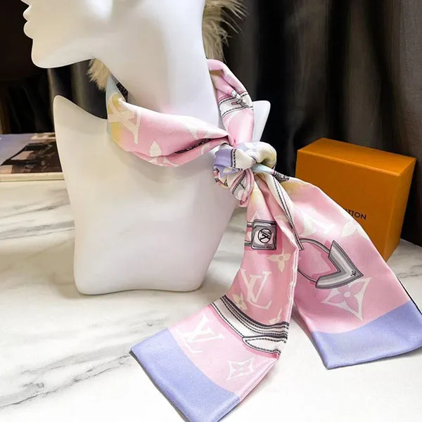Khăn Nữ Louis Vuitton LV Escale Confidential Bandeau M76186 Màu Hồng