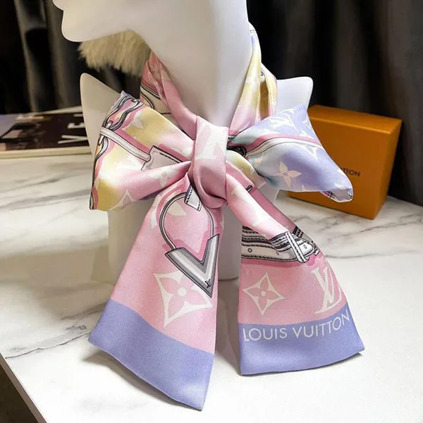 Khăn Nữ Louis Vuitton LV Escale Confidential Bandeau M76186 Màu Hồng