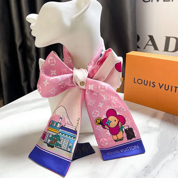 Khăn Nữ Louis Vuitton LV Vivienne Tokyo Rose Pink Silk M77932 Màu Hồng - Thời trang - Vua Hàng Hiệu