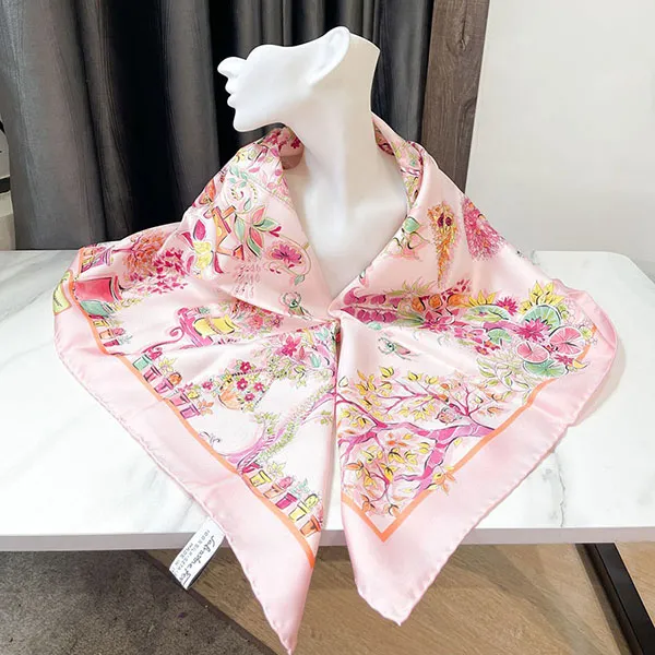 Khăn Nữ Salvatore Ferragamo Silk Scarf Màu Hồng - Thời trang - Vua Hàng Hiệu