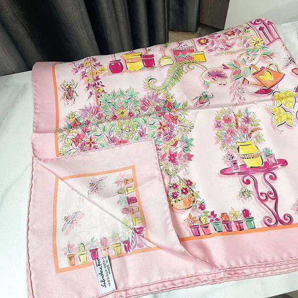 Khăn Nữ Salvatore Ferragamo Silk Scarf Màu Hồng - Thời trang - Vua Hàng Hiệu