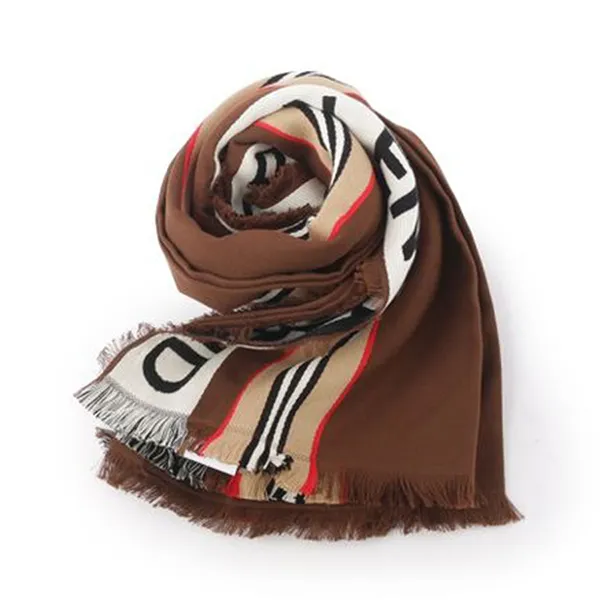 Khăn Quàng Cổ Burberry Icon Stripe Logo Detail Cotton Scarf Màu Nâu - Thời trang - Vua Hàng Hiệu
