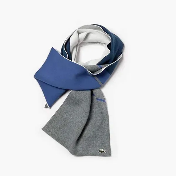 Khăn Quàng Cổ Lacoste Cotton Blend Jacquard Scarf-Red Màu Xanh Xám