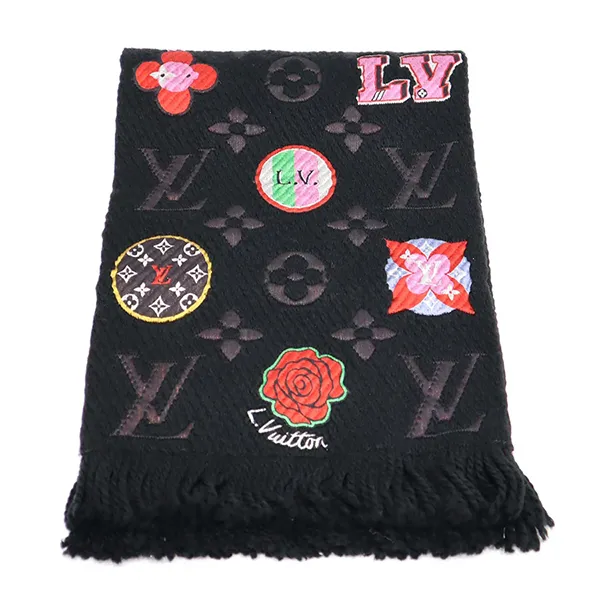 Khăn Quàng Cổ Louis Vuitton LV Ech Logomania Scarf M71060 Màu Đen