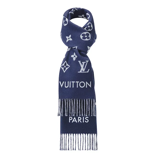 Khăn Quàng Cổ Louis Vuitton LV Scarf Màu Xanh Navy