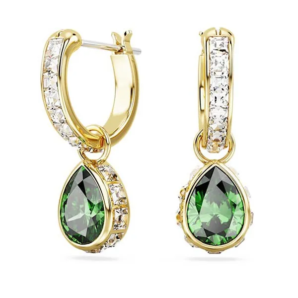 Khuyên Tai Nữ Swarovski Stilla Drop Earrings Pear Cut, Green, Gold-Tone Plated 5662922 Màu Vàng Xanh - Trang sức - Vua Hàng Hiệu