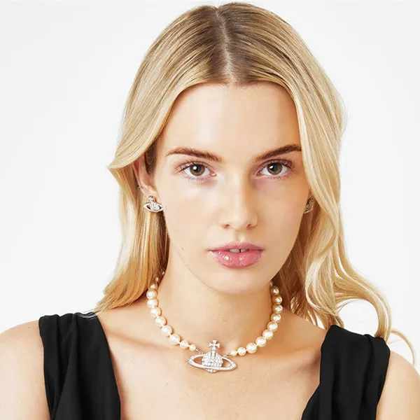 Khuyên Tai Nữ Vivienne Westwood Mini Bas Relief Earrings Màu Bạc - Trang sức - Vua Hàng Hiệu
