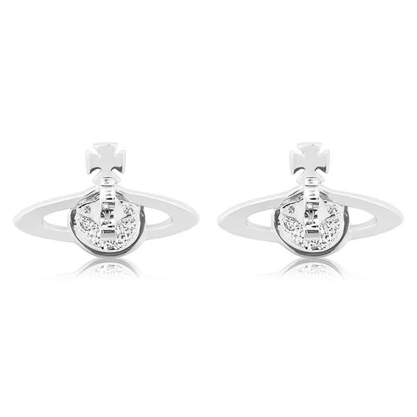 Khuyên Tai Nữ Vivienne Westwood Mini Bas Relief Earrings Màu Bạc - Trang sức - Vua Hàng Hiệu