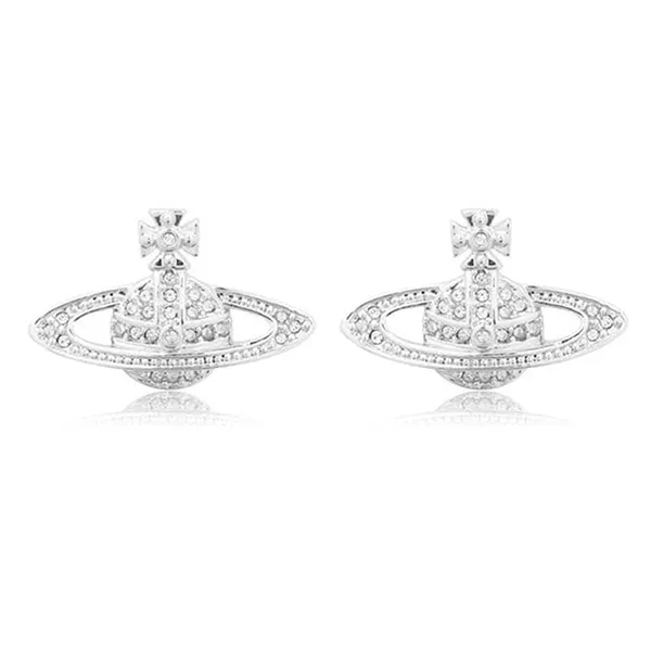Khuyên Tai Nữ Vivienne Westwood Mini Bas Relief Earrings Màu Bạc - Trang sức - Vua Hàng Hiệu
