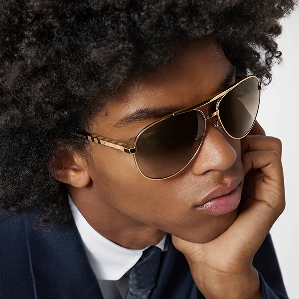 Kính Mát Louis Vuitton LV Attitude Pilote Sunglasses Z0339U Màu Nâu/Vàng