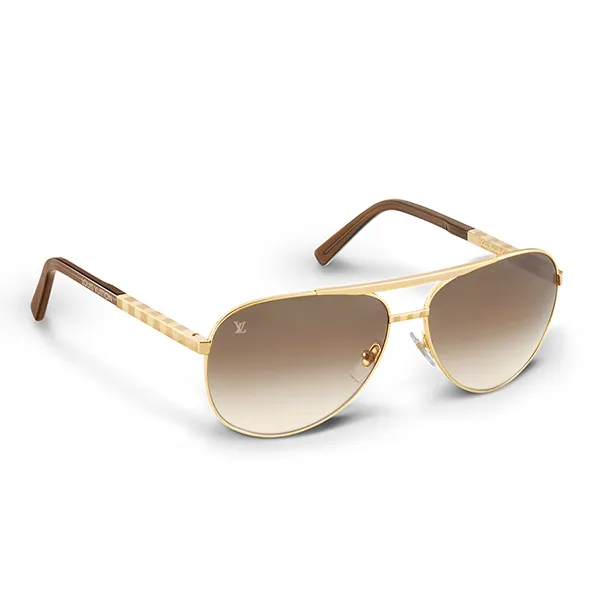 Kính Mát Louis Vuitton LV Attitude Pilote Sunglasses Z0339U Màu Nâu/Vàng