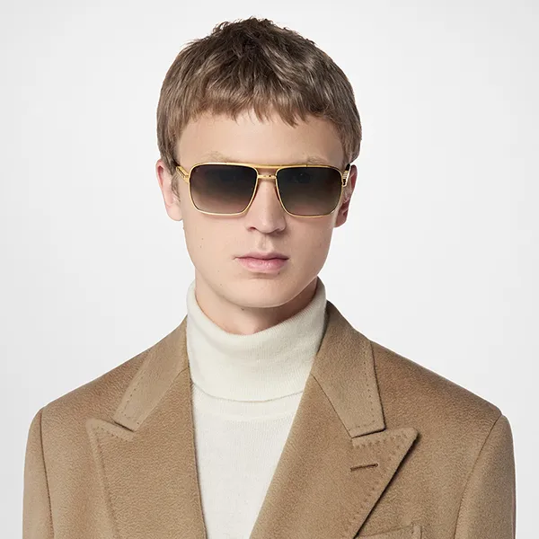 Kính Mát Louis Vuitton LV Attitude Pilote Sunglasses Z0259U Màu Nâu/Vàng