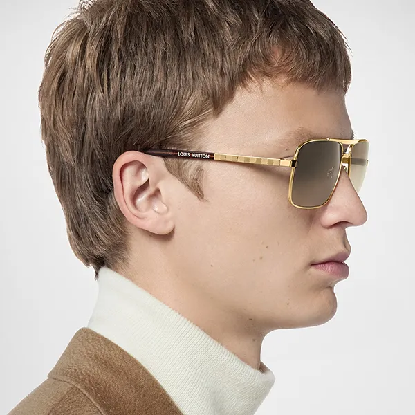 Kính Mát Louis Vuitton LV Attitude Pilote Sunglasses Z0259U Màu Nâu/Vàng