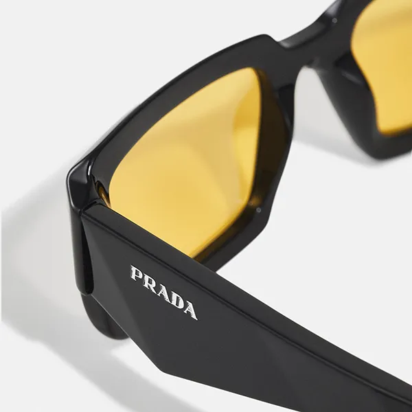 Kính Mát Prada Yellow Lens Sunglasses SPR27Z E16K 70A 54mm Màu Đen/Vàng