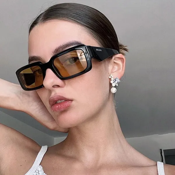 Kính Mát Prada Yellow Lens Sunglasses SPR27Z E16K 70A 54mm Màu Đen/Vàng