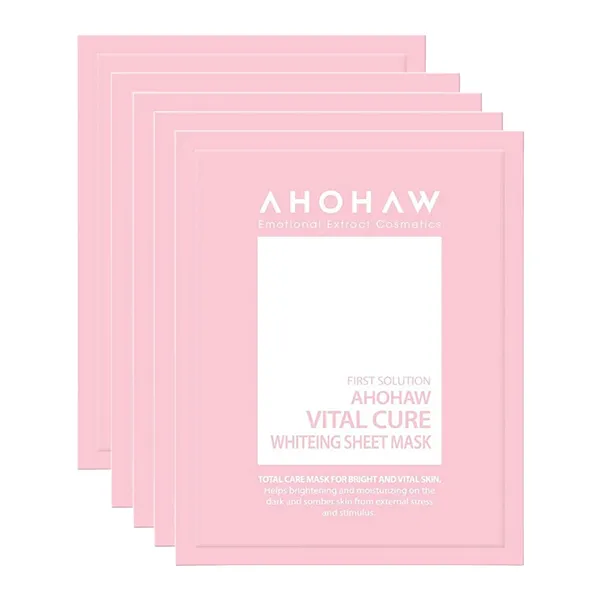 Combo 5 Miếng Mặt Nạ Giấy Dưỡng Trắng Da Ahohwa Vital Cure Whitening Sheet Mask (5 x 30ml) - Mặt nạ - Vua Hàng Hiệu