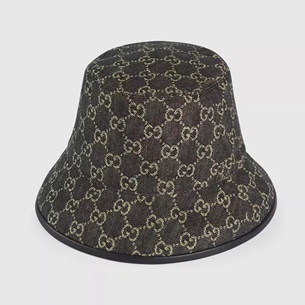Mũ Gucci GG Denim Bucket Black Ivory 576371-3HAF8-1060 Màu Đen Xám Size M - 4