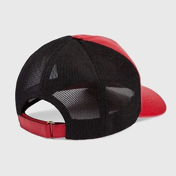 Mũ Gucci Men's Red Print Leather Baseball 4HD94 Hat Màu Đỏ Size M - Mũ nón - Vua Hàng Hiệu