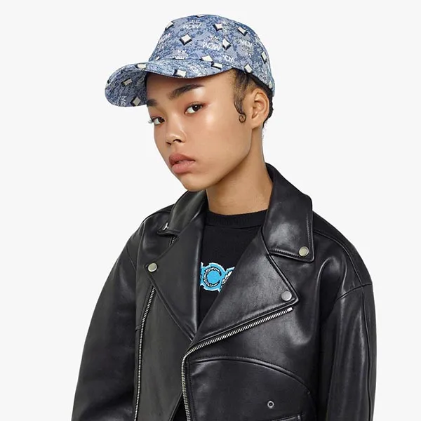 Mũ MCM Monogram Logo Tapestry Blue MEC BATQ01 LU001 Màu Xanh