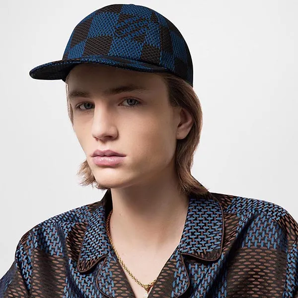Mũ Nam Louis Vuitton LV Damier Pop Cap M7359M Màu Đen Phối Xanh Navy Size M - Mũ nón - Vua Hàng Hiệu