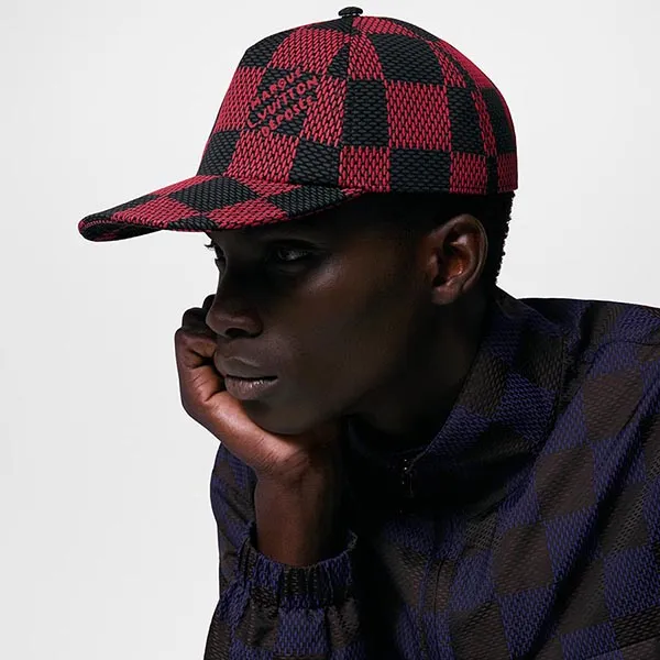 Mũ Nam Louis Vuitton LV Damier Pop Cap M7360M Màu Đỏ Đen Size M - Mũ nón - Vua Hàng Hiệu