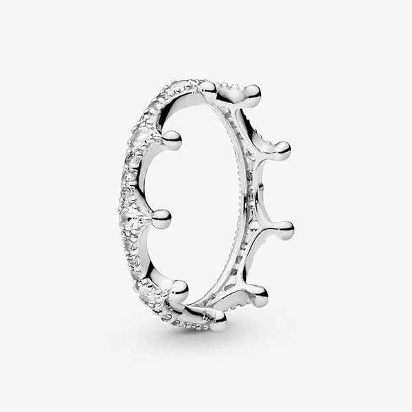 Nhẫn Nữ Pandora Moments Silver Ring Small Stone Crown 197087CZ Màu Bạc Size 50